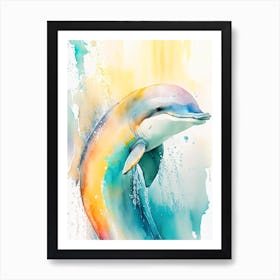 Amazon River Dolphin Storybook Watercolour  (1) Art Print