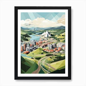 Stuttgart, Germany, Geometric Illustration 1 Art Print