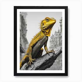 Lizard In The City Art Print