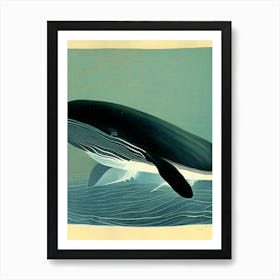 Gray Whale Retro Illustration Art Print
