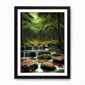 Waterfall In The Forest 2 Art Print