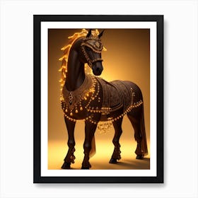 Dreamshaper V5 3d Hd Arabian Horse Chocolate Caramel Lights 8k 1 Art Print