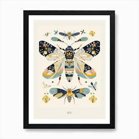 Colourful Insect Illustration Bee 3 Poster Art Print