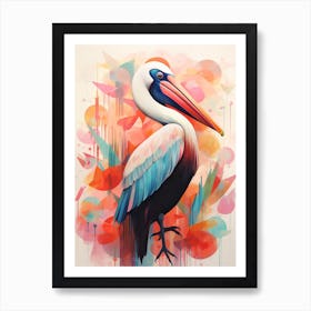 Bird Painting Collage Pelican 4 Art Print