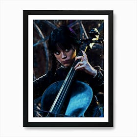 Girl Playing The Cello Wednesday Art Print