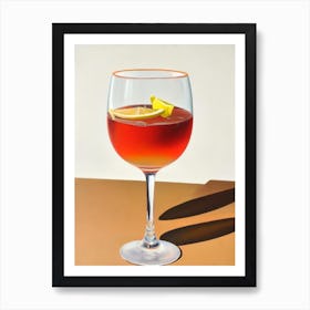 Semillon Mid Century Cocktail Poster Art Print