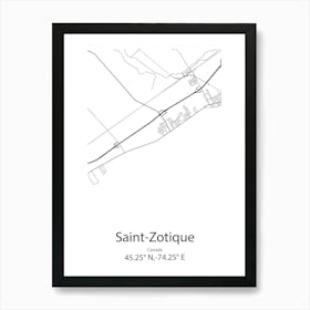 Saint Zotique,Canada Minimalist Map Art Print