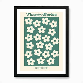 Flower Markets green Art Print