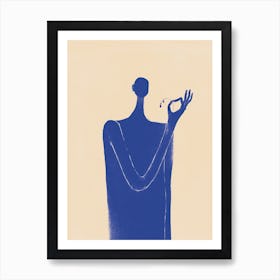 Hope, Blue giant holding a dead flower Art Print