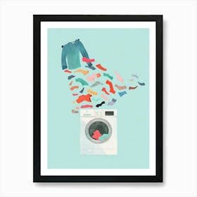 Washing Machine Full Of Clothes Art Print