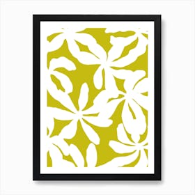 Golden Shadows In Chartreuse Art Print