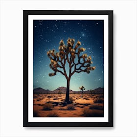  Photograph Of A Joshua Tree With Starry Sky 4 Art Print