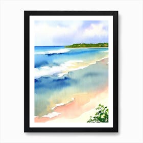 Crane Beach 5, Barbados Watercolour Art Print