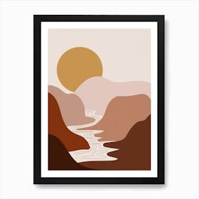 Abstract Earth Tones Sunset Art Print