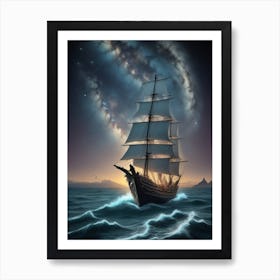 Sailing Ship In The Ocean Art Print