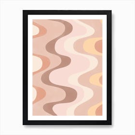 Wavy Pattern in Soft Pink Art Print