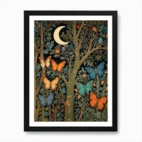 William Morris Butterflies In The Forest 2 Art Print