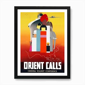 Orient Calls, Vintage Travel Poster Art Print