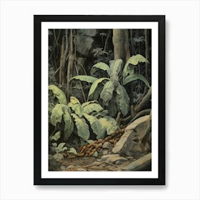 Vintage Jungle Botanical Illustration Banana Plant 4 Art Print