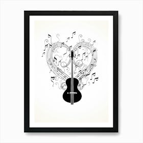 Musical Note Hearts 2 Art Print