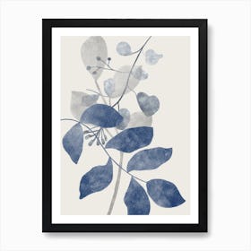 Blue Flower Wall Print 1 Art Print