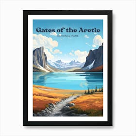 Gates Of The Arctic Park Souvenir Travel Illustration Art Print