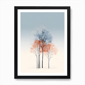 Minimal winter Trees Art Print