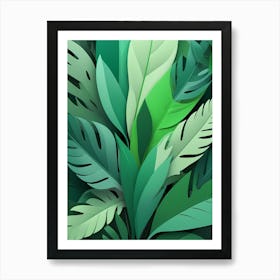 Tropical Leaves Wallpaper Art Print