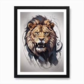 Lion Head Art Print