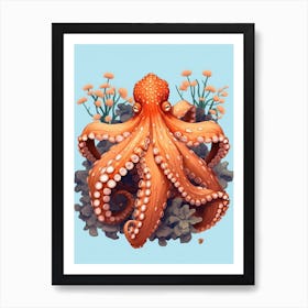 Day Octopus Realistic Illustration 2 Art Print