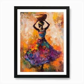 African Woman With Basket 15 Art Print