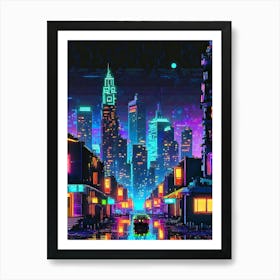 Cyberpunk Pixel Art Art Print