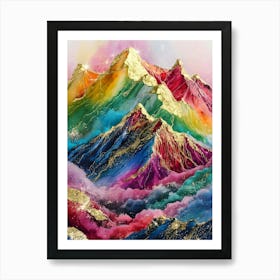 Rainbow Mountains Art Print