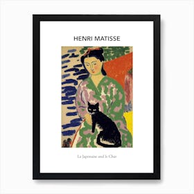 Matisse Inspired  La Japonaise With A Black Cat Museum Art Print