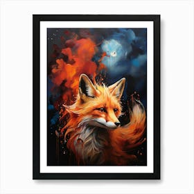 Fox In The Night Art Print