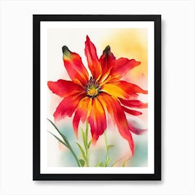 Indian Blanket Wildflower Watercolour Art Print