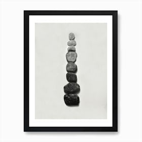 Grey and Black Pebbles Art Print