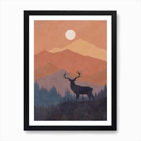 Deer In The Mountains 10 Art Print