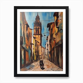 Painting Of Buenos Aires With A Cat In The Style Of Surrealism, Dali Style 3 Art Print