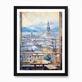 Winter Cityscape Salzburg Austria 2 Art Print