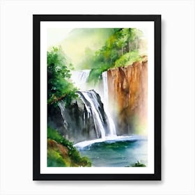 Nohkalikai Falls, India Water Colour  (2) Art Print