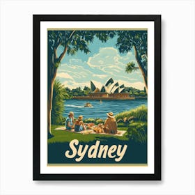 Aihrgdesign A Retro Travel Poster For Sydney 1 Art Print