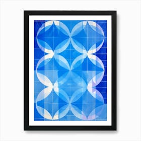 Abstract Blue Tile Pattern Art Print