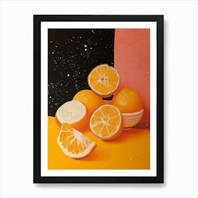 Art Deco Geometric Orange Still Life Art Print