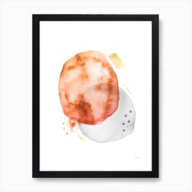 Turns In Orange And Gold Art Print