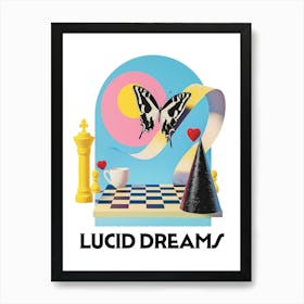 Lucid Dreams 3d Graphic Wall Art Vintage Unique Eclectic Art Print