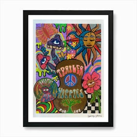 Trailer Hippies Art Print