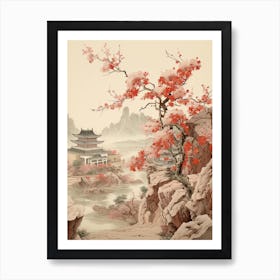 Chinese Plum  Flower Victorian Style 2 Art Print