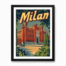 Aihrgdesign A Retro Travel Poster For Milan 5 Art Print