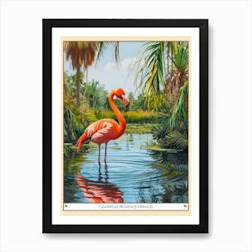 Greater Flamingo Camargue Provence France Tropical Illustration 1 Poster Art Print